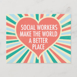 Färg för inspirationerande Social-arbetsoffert Hea Vykort