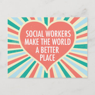 Färg för inspirationerande Social-arbetsoffert Hea Vykort