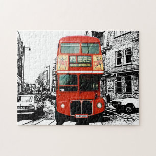Färg för London bussfläck Pussel