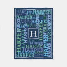 Färg för marin för Monogramnamnmoln