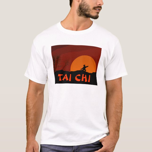 FÄRG FÖR MUNK FÖR MAN FÖR TAI-CHISOLNEDGÅNG TEE SHIRT (Framsida)