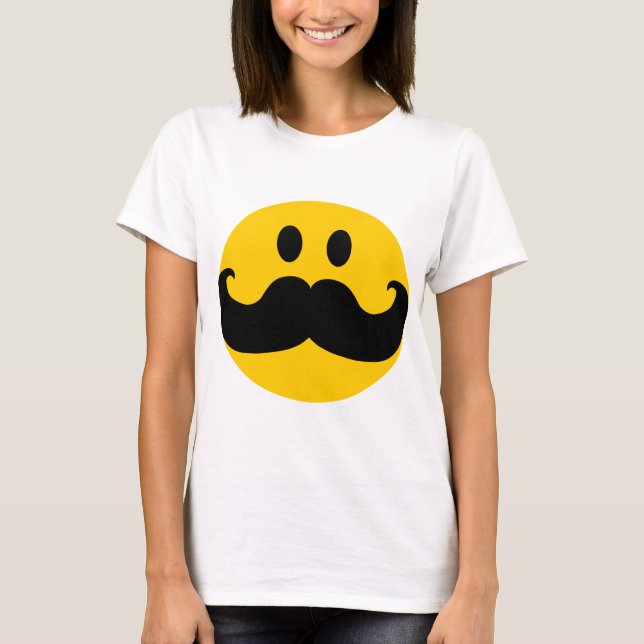 Färg för mustaschanpassadebakgrund) t shirt (Framsida)