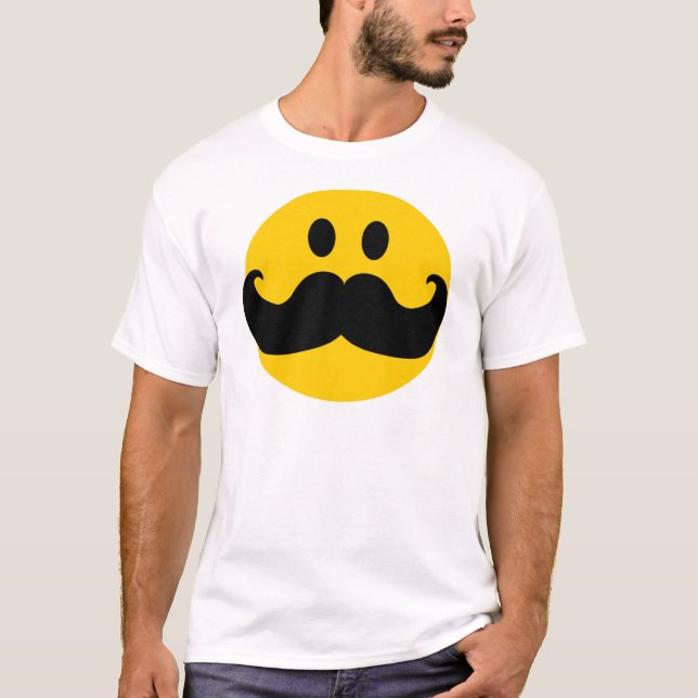 Färg för mustaschanpassadebakgrund) tee shirt (Framsida)