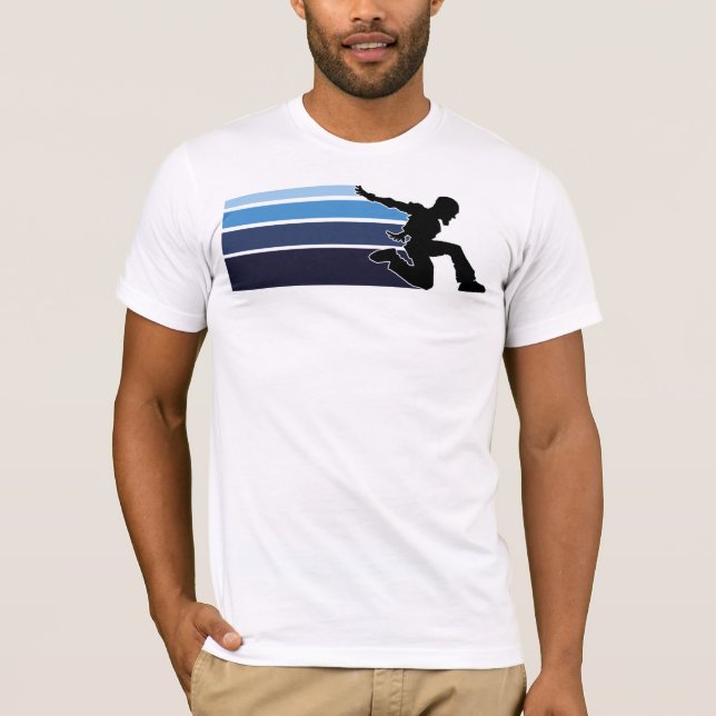 Färg för Parkour linjerblått 2 lätt T-shirt (Framsida)