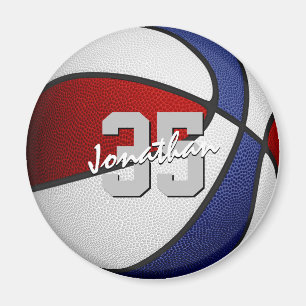 färg för pojkar, rödblå basketboll magnet