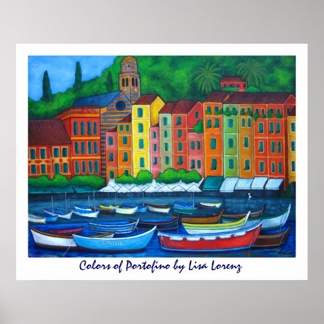 Färg för Portofino Painting Print Poster (Framsidan)