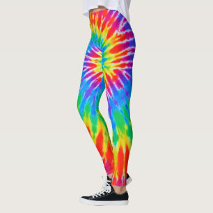 Färg för regnbågespiralTie Leggings