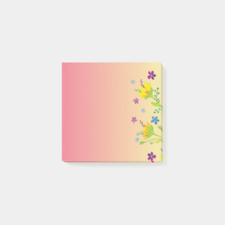 Färg för solnedgång Bloom Blommigt Övertoning Post-it Block