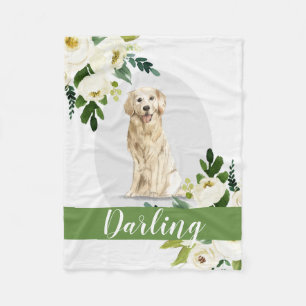 Färg för vit personlig i Hund Golden Retriever Fleecefilt