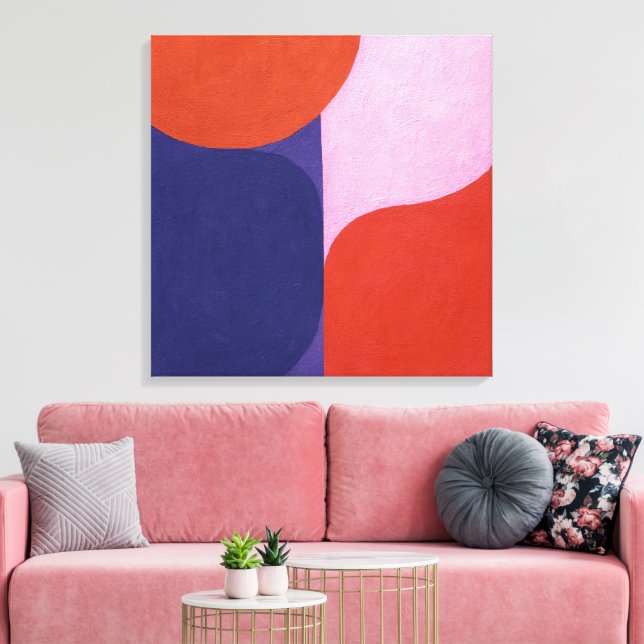"Färg-förhandling" Färgskapande Abstrakt Art Canvastryck (Insitu (Vardagsrum))