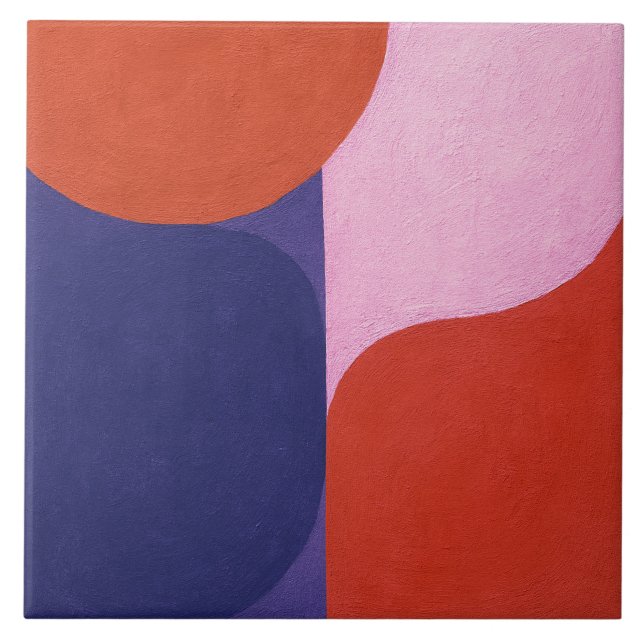 "Färg-förhandling" Färgskapande Abstrakt Art Kakelplatta (Framsidan)