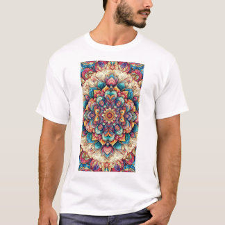 färg fullt blommigt t shirt