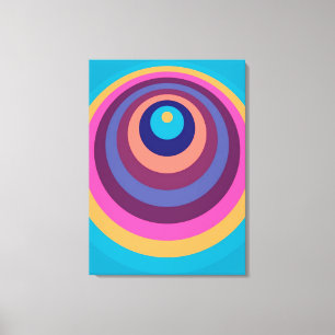 Färg Funky Rand Modern Geometric Mönster Canvastryck