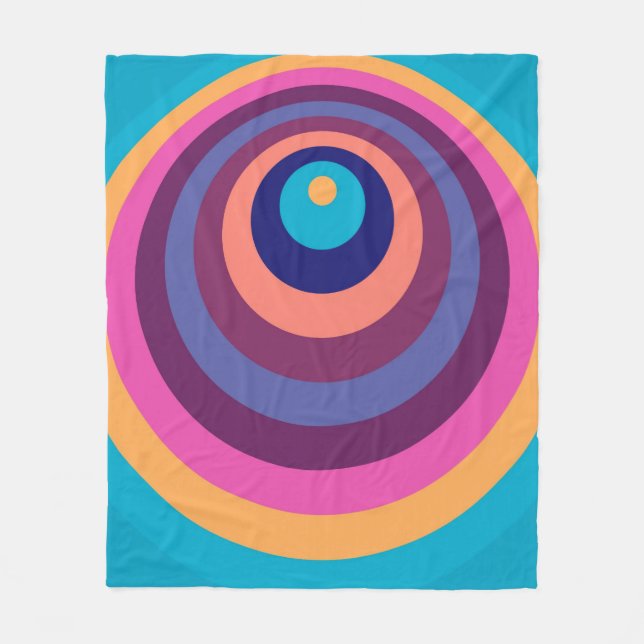 Färg Funky Rand Modern Geometric Mönster Fleecefilt (Framsidan)