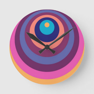 Färg Funky Rand Modern Geometric Mönster Rund Klocka
