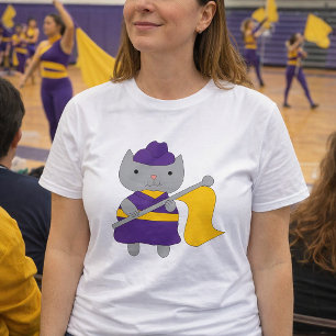 Färg Garden Marscherande Musikband Katt Lila Gul G T Shirt