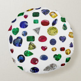 Färg Gemstone Pillow, Pillow med Gemstone bilder Rund Kudde