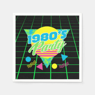 Färg Geometric 1980-talets 80-sekundersFödelsedags Pappersservett
