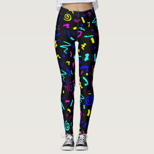 Färg Geometric 80s Inspired Avslappnad och Workou Leggings
