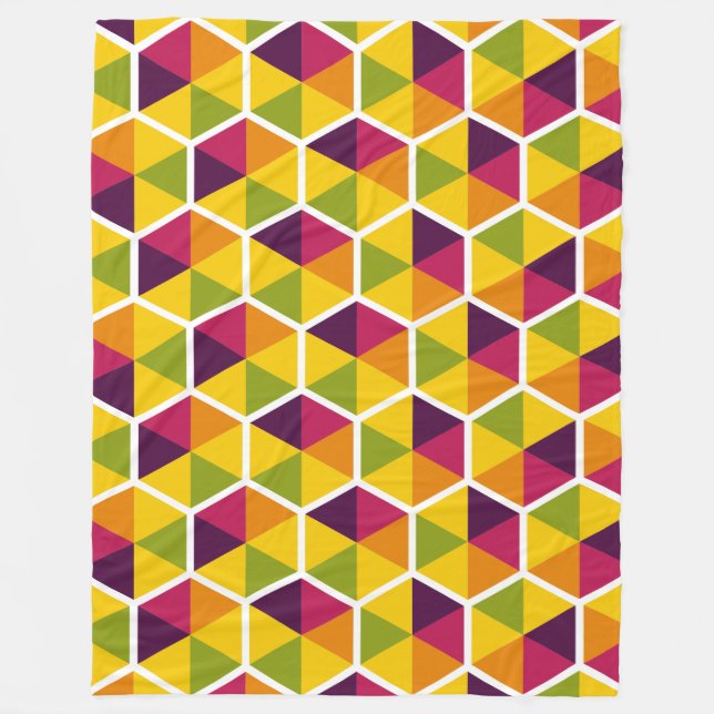 Färg Geometric Honeycomb Mönster 01 Fleecefilt (Framsidan)