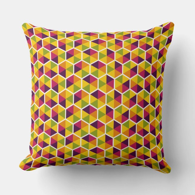 Färg Geometric Honeycomb Mönster 01 Kudde (Framsida)