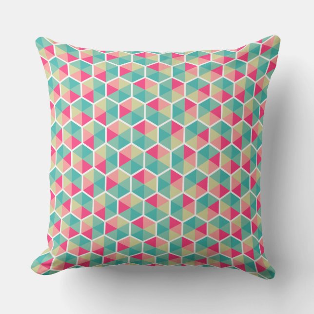 Färg Geometric Honeycomb Mönster 02 Kudde (Framsida)