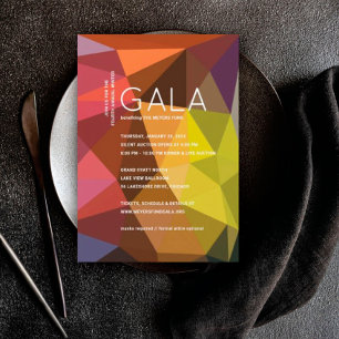 Färg Geometric Modern Gala-inbjudan Inbjudningar