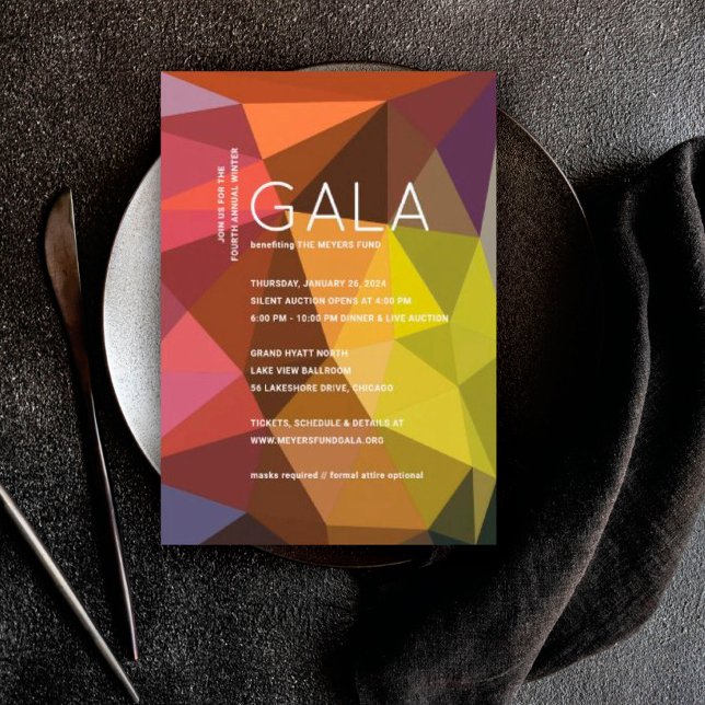 Färg Geometric Modern Gala-inbjudan Inbjudningar (Skapare uppladdad)