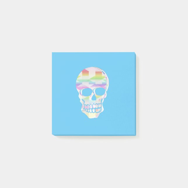 Färg Glitch Skull Post-it Notes (Framsida)