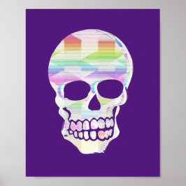 Färg Glitch Skull Poster