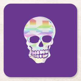 Färg Glitch Skull Underlägg Papper Kvadrat
