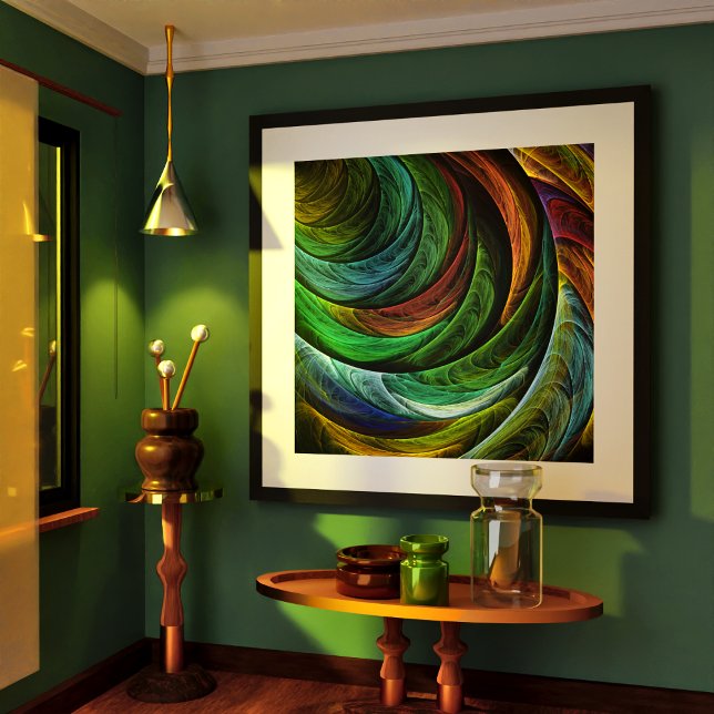 Färg Glory Abstrakt Art Poster (Color Glory Modern Abstract Art Pattern Elegant Poster)