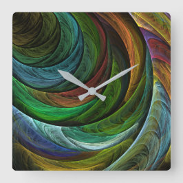 Färg Glory Modern Abstrakt Art Mönster Elegant Fyrkantig Klocka
