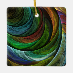 Färg Glory Modern Abstrakt Art Mönster Elegant Julgransprydnad Keramik