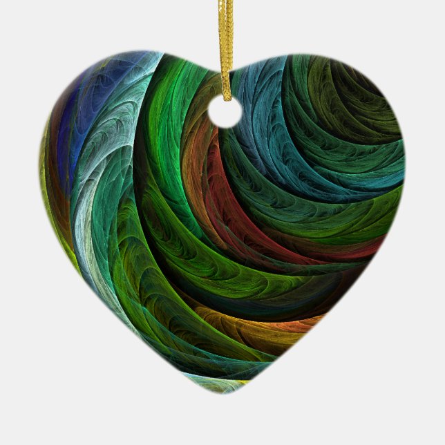 Färg Glory Modern Abstrakt Art Mönster Elegant Julgransprydnad Keramik (Framsidan)