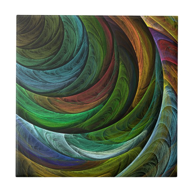 Färg Glory Modern Abstrakt Art Mönster Elegant Kakelplatta (Framsidan)