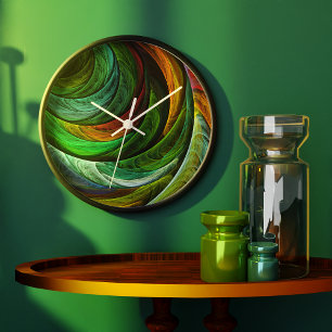 Färg Glory Modern Abstrakt Art Mönster Elegant Stor Klocka