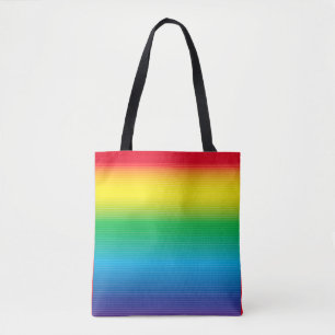Färg Gradation med Linjer Tote Tygkasse