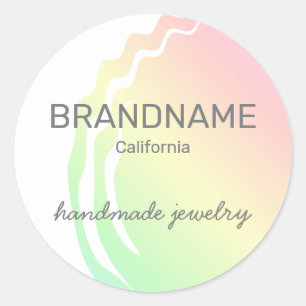 Färg Gradient Ombre Rainbow Brandname Packaging Runt Klistermärke