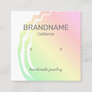 Färg Gradient Ombre Rainbow Earrings Studs Logotyp Fyrkantigt Visitkort