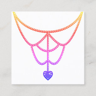 Färg Gradient Ombre Rainbow Necklace Visning Cute Fyrkantigt Visitkort