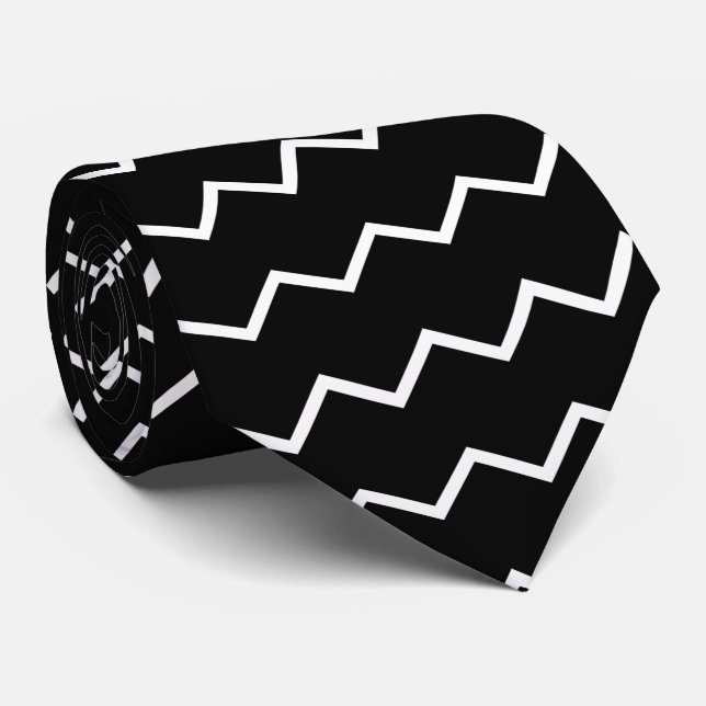 Färg, grafik, svart och vitt slips (Rullad)