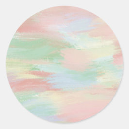 Färg Grönt och Peach Paint Push Struktur-fästmärke Runt Klistermärke
