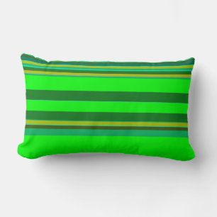Färg Grönt Rand Mönster Designer Pillow Lumbarkudde