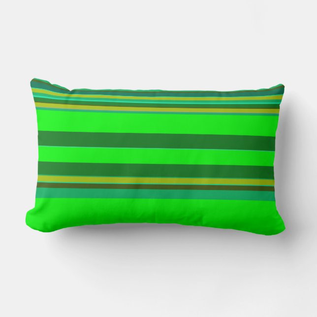 Färg Grönt Rand Mönster Designer Pillow Lumbarkudde (Framsida)