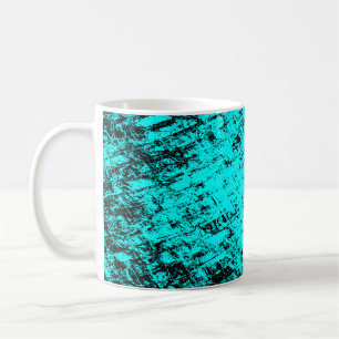 Färg grunge turkos bakgrund. Halftone elemen Kaffemugg