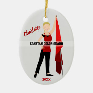 Färg Guard Blonde Braid Red & Black Julgransprydnad Keramik