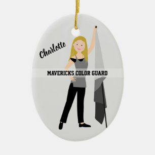 Färg Guard Blonde Hair Grått & Black Julgransprydnad Keramik