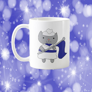 Färg Guard Cat Blue and White Kaffemugg