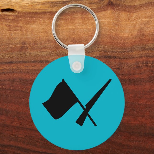 Färg Guard Flagga och Rifle Nyckelring (Framsida)